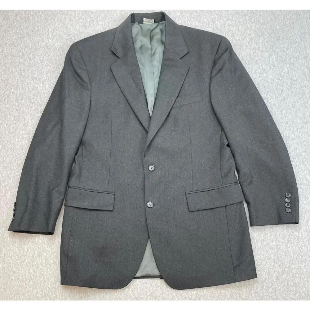 Jos A Bank Blazer Mens 40R Gray Wool Cashmere Blend 2-Button Single Breast Lined
